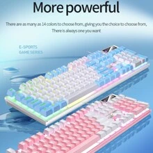 con cable Teclado de juego USB iluminación led para Juego oficina ( Teclado )