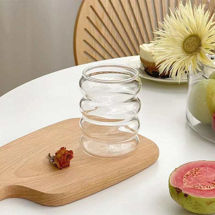 1 chiếc cốc thủy tinh INS tối giản của Hàn Quốc, cốc thủy tinh chịu nhiệt cao cấp Borosilicate đựng nước ép cà phê đá Americano - Trong sáng - Xem 1