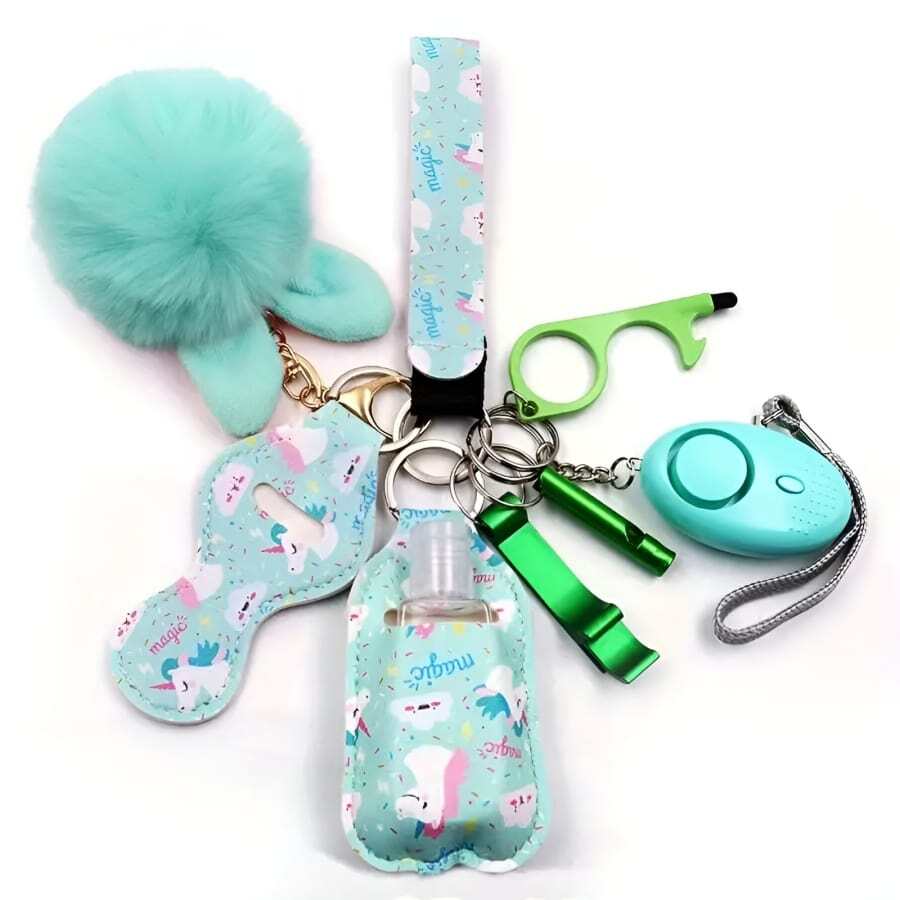 9pcs Qủa tặng Đóng gói Của phụ nữ An toàn Móc chìa khóa , Cá nhân Báo thức Móc chìa khóa , Bảo vệ Móc chìa khóa Phụ kiện Như Quà tặng lễ hội - Màu xanh Cadet - Xem 1