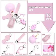 9pcs Qủa tặng Đóng gói Của phụ nữ An toàn Móc chìa khóa , Cá nhân Báo thức Móc chìa khóa , Bảo vệ Móc chìa khóa Phụ kiện Như Quà tặng lễ hội - Màu xanh Cadet - Xem 2