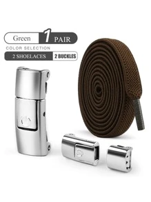 1 对弹性免系带鞋带，带开关锁扣，纯色多彩时尚鞋带，适用于运动鞋、休闲鞋、篮球鞋、训练鞋、跑步鞋