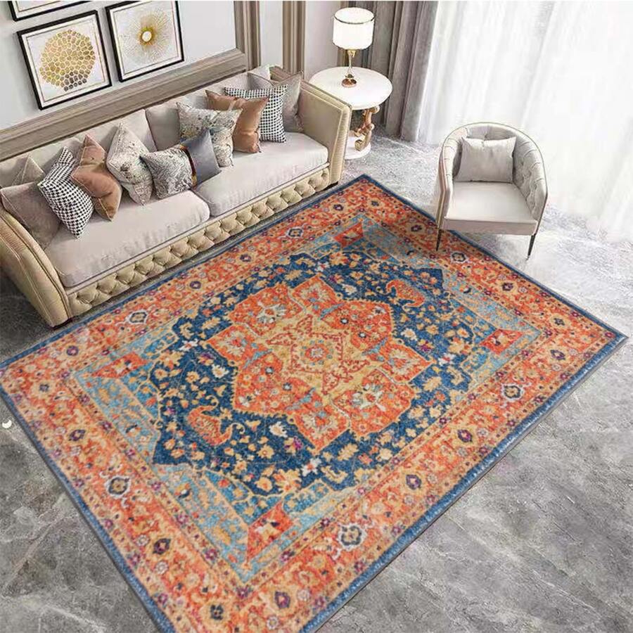 1入組波西m亞歐式&紅色的風格美國客廳地毯適用於沙發&咖啡桌子 - 彩色 - 查看 1