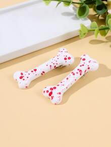 2 piezas moda sangre huesos Accesorios de pelo Pasador lado clips - Multicolor - Ver 4