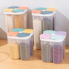 1pc Transparent Compartmentalized Sealed Storage Jar