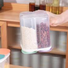 1pc Transparent Compartmentalized Sealed Storage Jar