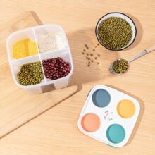 1pc Transparent Compartmentalized Sealed Storage Jar