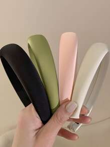 4pcs Women's High-Grade Vintage Style, Plain High Crown Headband, Gentle And Fashionable, Suitable For Daily Outfit Matching - Multicolor - View 2