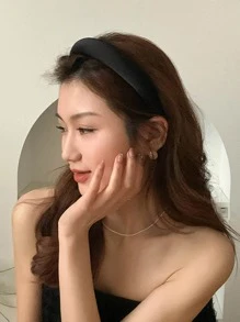 4pcs Women's High-Grade Vintage Style, Plain High Crown Headband, Gentle And Fashionable, Suitable For Daily Outfit Matching - Multicolor - View 5