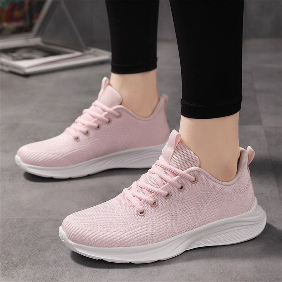 Women's Running Shoes, 2023 Summer New Style, Soft And Lightweight Jump Rope Shoes, Breathable Mesh Sport Shoes - Pink - View 1
