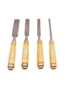 Juego 4 Piezas Cincel Formon Gubia Carpintero Tallado Profesional Madera Util Vmingo Mexico - Plateado - Ver 1