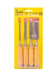 Juego 4 Piezas Cincel Formon Gubia Carpintero Tallado Profesional Madera Util Vmingo Mexico - Plateado - Ver 2