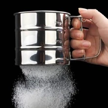 Polvilhador Peneira Caneca com Gatilho Manual em Aço Inox - Prata - Visão 3