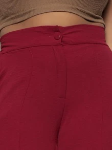 Women Pants - 酒紅色 - 查看 3