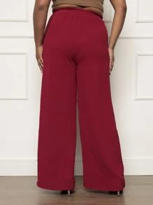 Women Pants - 酒紅色 - 查看 5