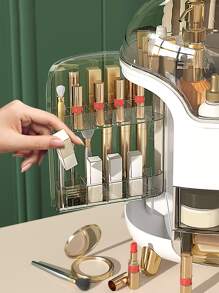 1pc Multifunctional Cosmetics Storage Box With Transparent Drawers, Waterproof & Dustproof Clear Plastic Organizer On Dresser With Big Size, For Bathroom Vanity, For Lipstick, Brushes, Lotions, Eyeshadow, Nail Polish And Jewelry And Desktop Storage,Room,Home,Bedroom,Bathroom,House,Pink Room,Living Room Decor,Travel Stuff,Gift Bag,Gifts For Mom,Dad,Men,Friends,Teacher,Birthday,Wedding,Desk,Shelves,Accessories,Gift Boxes,Funny Gift,Storage ,Jewellery Box,Pouch,Makeup Brush Holder,Brush Holder,Perfume Organiser,Pouch Bag,Gifts For Women,Christmas Gifts,Gift Ideas For Women - White - View 4