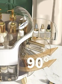 1pc Multifunctional Cosmetics Storage Box With Transparent Drawers, Waterproof & Dustproof Clear Plastic Organizer On Dresser With Big Size, For Bathroom Vanity, For Lipstick, Brushes, Lotions, Eyeshadow, Nail Polish And Jewelry And Desktop Storage,Room,Home,Bedroom,Bathroom,House,Pink Room,Living Room Decor,Travel Stuff,Gift Bag,Gifts For Mom,Dad,Men,Friends,Teacher,Birthday,Wedding,Desk,Shelves,Accessories,Gift Boxes,Funny Gift,Storage ,Jewellery Box,Pouch,Makeup Brush Holder,Brush Holder,Perfume Organiser,Pouch Bag,Gifts For Women,Christmas Gifts,Gift Ideas For Women - White - View 5