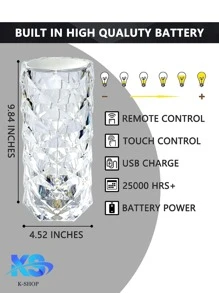 Lámpara De Mesa Acrílica Usb Con Temperatura LAMPARA ROSE - transparente - Ver 2