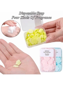 1 Box Of Disposable Outdoor Travel Soap Sheets, Portable Handwashing Paper Soap Mini Soap Paper - Yellow - View 3