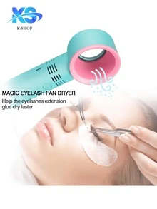 Ventilador de pestañas, ventilador recargable por USB, mini ventilador portátil de mano, aire acondicionado, secador de refrigeración para pestañas de secado acelerado - Azul - Ver 4