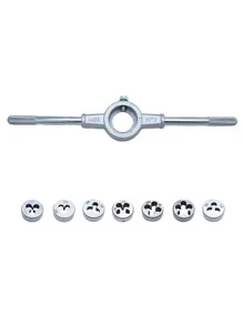 Kit 8 Piezas Tarraja Troquel Roscado Terraja Manual Milimetrico Ajustable Vmingo - Plateado - Ver 2