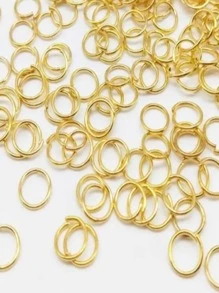 2500 argollas abiertas mini para bisutería aretes, pulseras y llaveros 3mm - Dorado - Ver 2