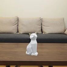 Gato Siames Geometrico Love and Lemons Resina - Blanco - Ver 1