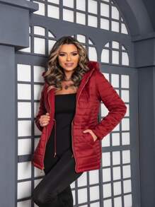 Women Trench Coats - Gỗ đỏ - Xem 3