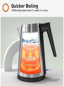 JOYOUNG Electric Kettle Stainless Steel Kettle Double Layer Hot Water Kettle Electric BPA-free Electric Water Kettle 1.5L STRIX Anti Scald - Silver - View 3