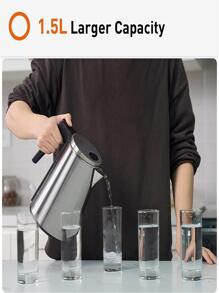 JOYOUNG Electric Kettle Stainless Steel Kettle Double Layer Hot Water Kettle Electric BPA-free Electric Water Kettle 1.5L STRIX Anti Scald - Silver - View 2
