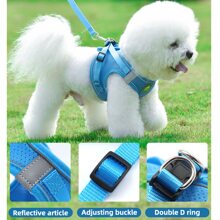 A Set Of Pet Harness And Leash, Soft Mesh Comfortable Breathable Adjustable Dog Vest Harness, Suitable For Small Dogs Or Puppies, All Seasons