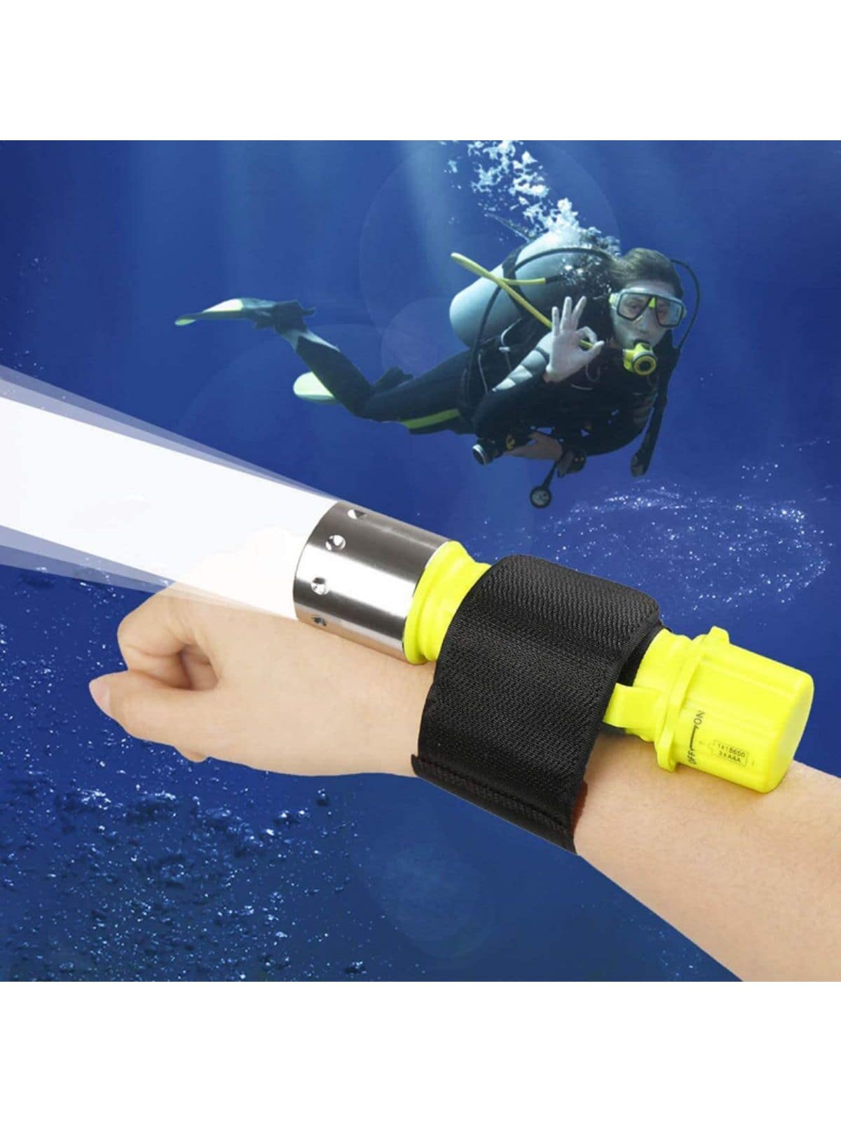 ABS Diving Flashlight, Modern Waterproof Outdoor Flashlight LEODY - 黃色 - 查看 1