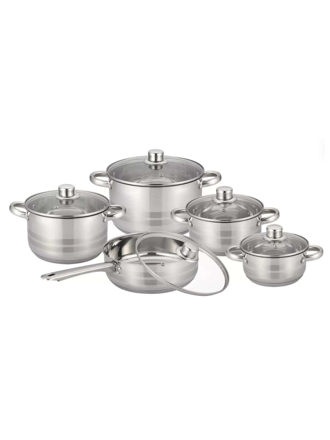 Batería de Cocina Yajad de Acero Inoxidable - Set de 10 Piezas Y201-RY10 para Cocinar con Estilo y Durabilidad - Gris - Ver 1