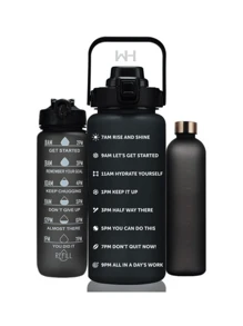 Botella de Agua 3 pzas - Blanco y Negro - Ver 1