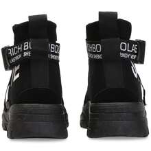 Shendy Vendy Botas Hombre Altas de Moda, Bota Táctica con Plataforma y Suela Gruesa, Antideslizante, Resistente Al Desgaste, Confortable-Botas De Trabajo, Botas De Motocicleta, Botas Altas Para Hombres, Zapatos Para Hombres - Negro - Ver 6