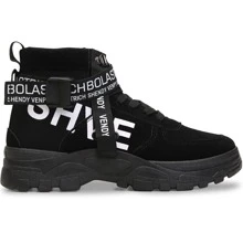 Shendy Vendy Botas Hombre Altas de Moda, Bota Táctica con Plataforma y Suela Gruesa, Antideslizante, Resistente Al Desgaste, Confortable-Botas De Trabajo, Botas De Motocicleta, Botas Altas Para Hombres, Zapatos Para Hombres - Negro - Ver 3