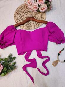 Women Tops - 紫色 - 查看 1