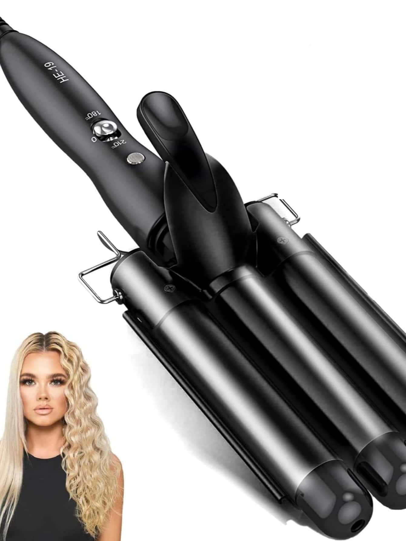 Ferro Triple Hair Curler For Waves 3 Barrels - 黑色 - 查看 1