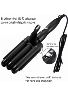 Ferro Triple Hair Curler For Waves 3 Barrels - 黑色 - 查看 4
