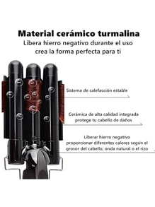 Ferro Triple Hair Curler For Waves 3 Barrels - 黑色 - 查看 5