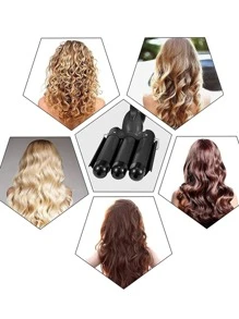 Ferro Triple Hair Curler For Waves 3 Barrels - 黑色 - 查看 6