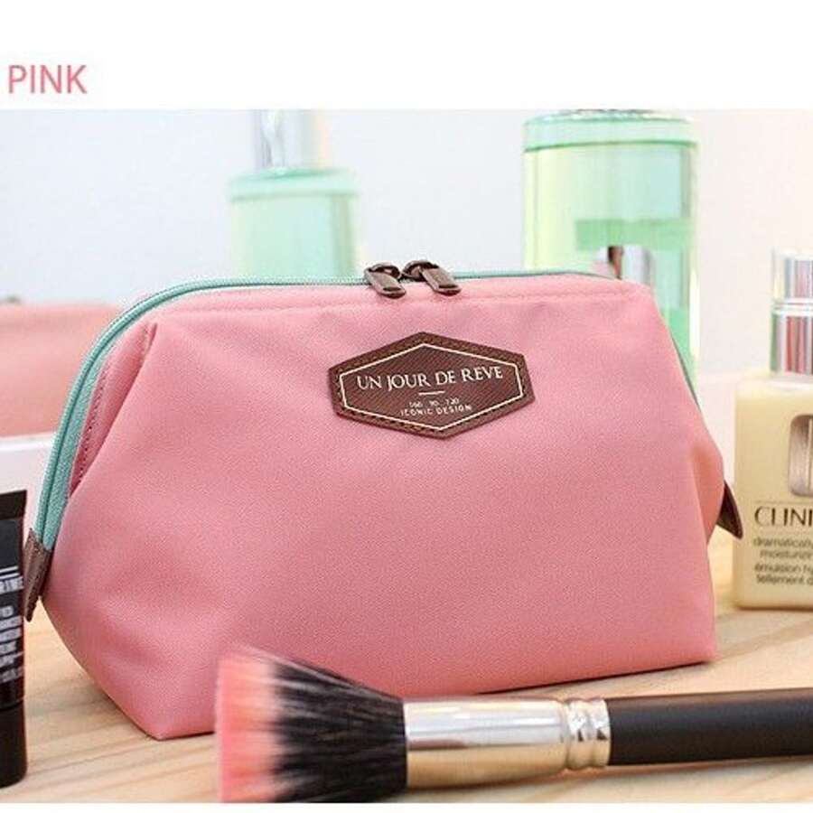 Neceser de Viaje Cosmetiquera de Tela - Rosa - Ver 1