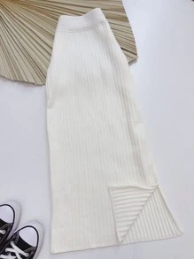 Women Sweater Skirts - Màu be - Xem 2