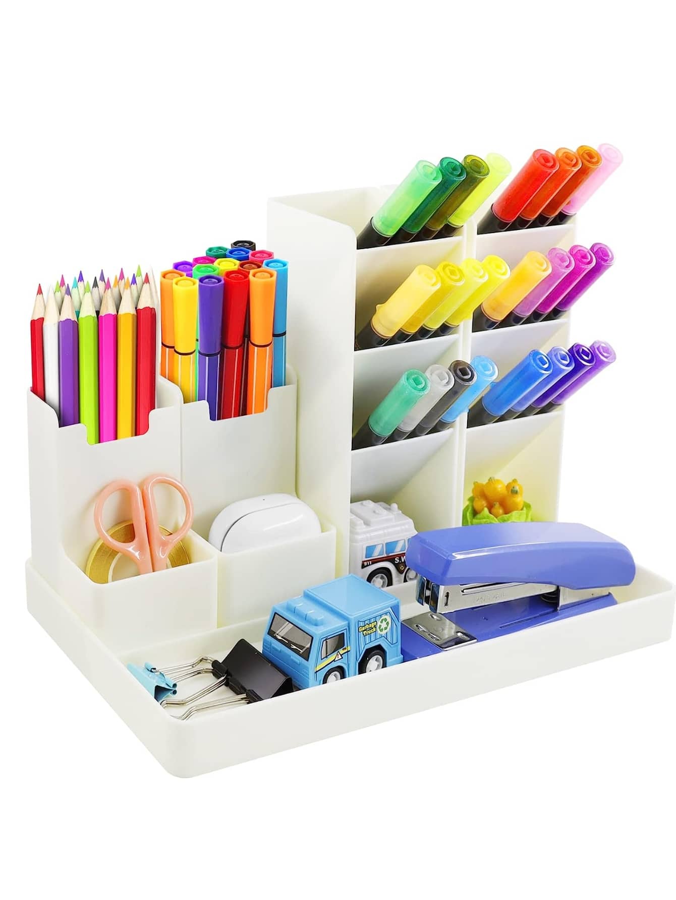 Organizador de Escritorio para Lapices Plumones Armable - Blanco - Ver 1