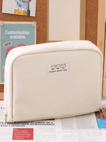 Large Capacity White Pencil Case - White - View 1