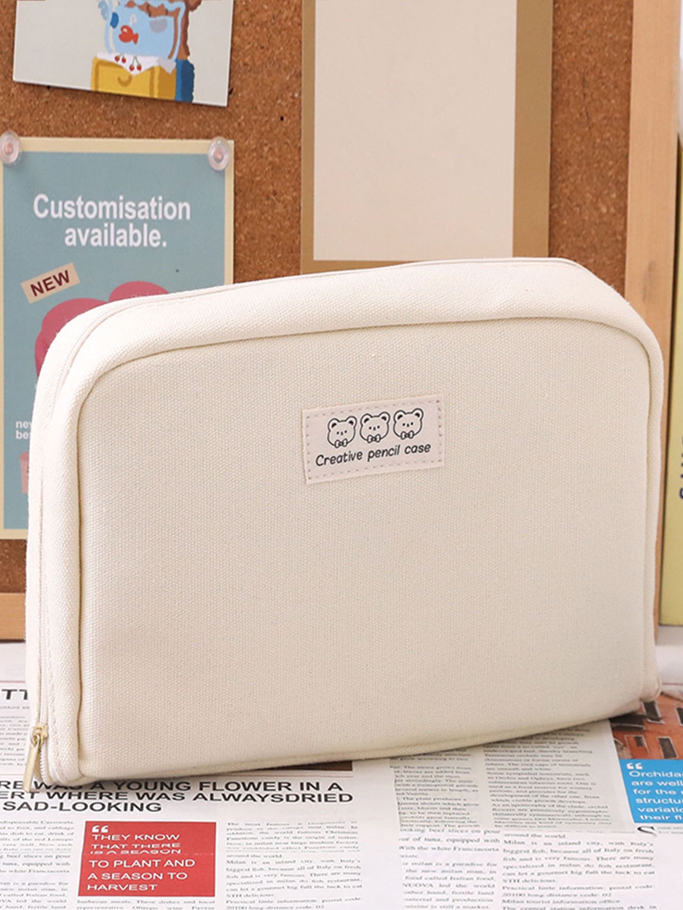 Large Capacity White Pencil Case - White - View 1