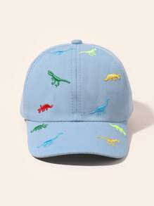 1 gorra de béisbol bordada con protección solar de dinosaurio para niños pequeños de 2 a 7 años