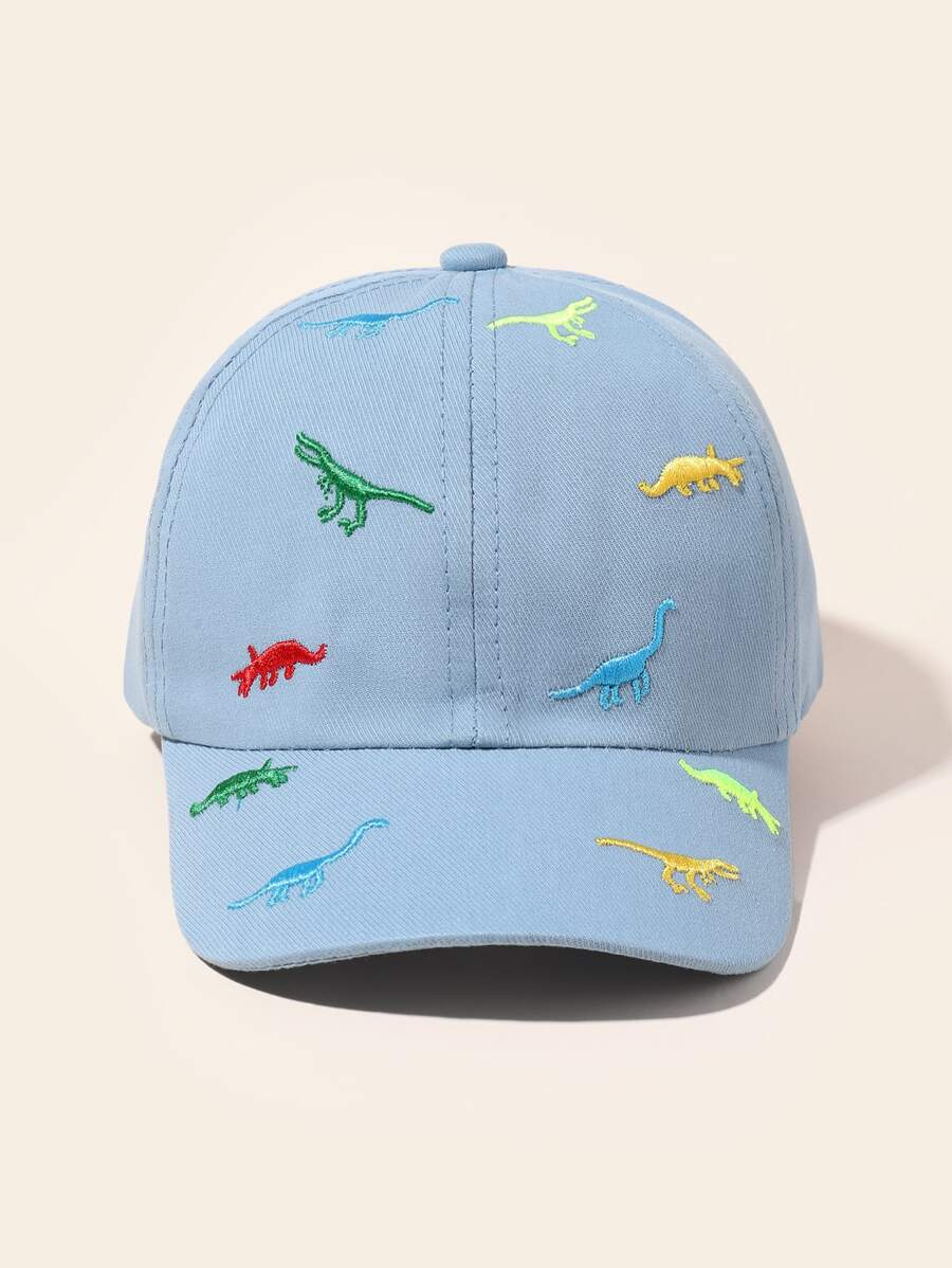 1 gorra de béisbol bordada con protección solar de dinosaurio para niños pequeños de 2 a 7 años