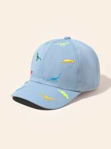 1 gorra de béisbol bordada con protección solar de dinosaurio para niños pequeños de 2 a 7 años