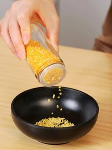 12pcs/set Silvery Stainless Steel Rotating Spice Jar Set, With 12 Glass Jars And A Revolving Stainless Steel Storage Rack For Countertop Use, Useful Kitchen Accessory For Organizing Spices And Seasonings - Silver - View 3