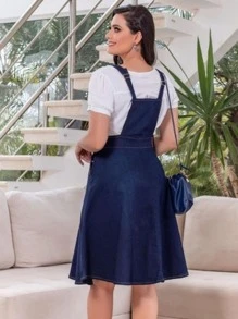 Women Denim Dresses - Azul Marino - Ver 2